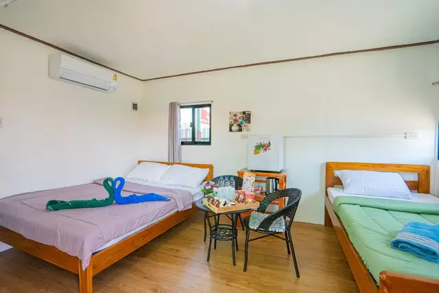 ห้องสแตนดาร์ด สำหรับ 3 ท่าน บ้านสวนรีสอร์ท รีสอร์ทลำปาง ที่พักเกาะคา